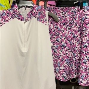 Ladies golf skort and top